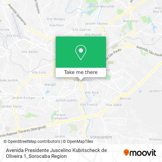 Mapa Avenida Presidente Juscelino Kubitscheck de Oliveira 1