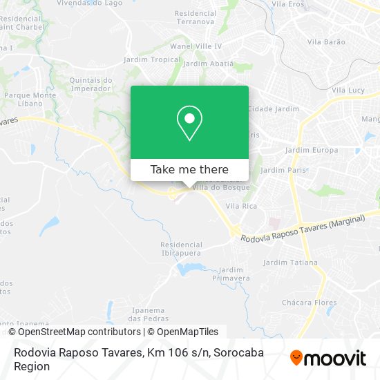 Mapa Rodovia Raposo Tavares, Km 106 s / n