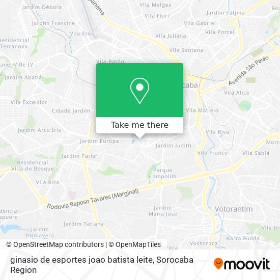ginasio de esportes joao batista leite map