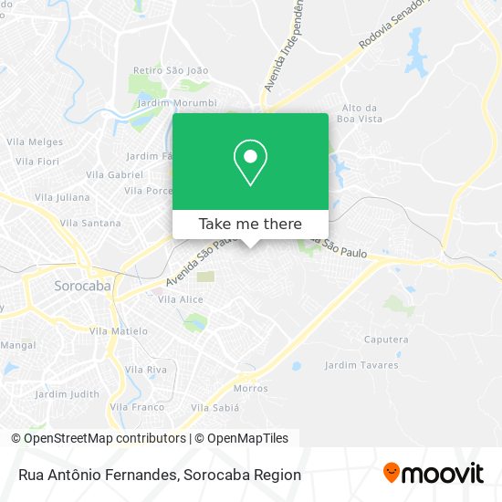 Mapa Rua Antônio Fernandes