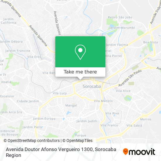 Mapa Avenida Doutor Afonso Vergueiro 1300