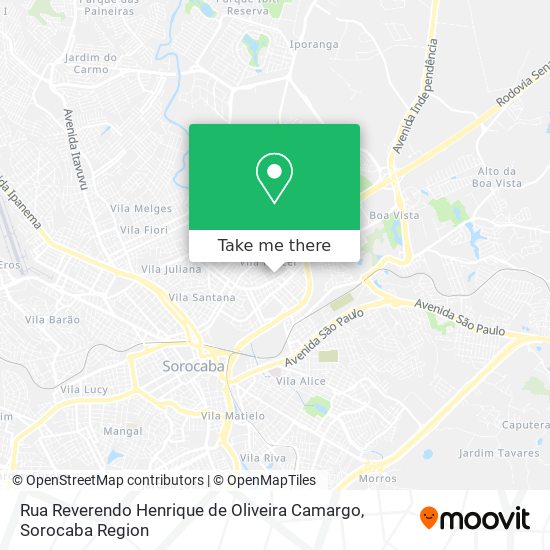 Rua Reverendo Henrique de Oliveira Camargo map