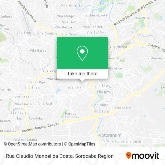 Rua Claudio Manoel da Costa map