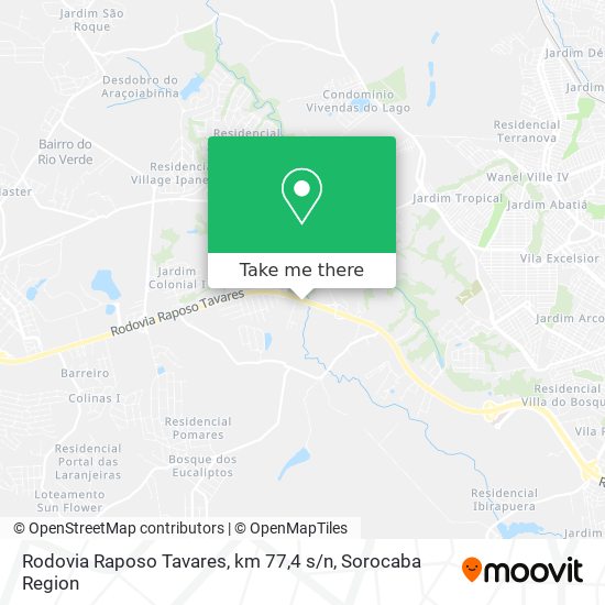 Mapa Rodovia Raposo Tavares, km 77,4 s / n
