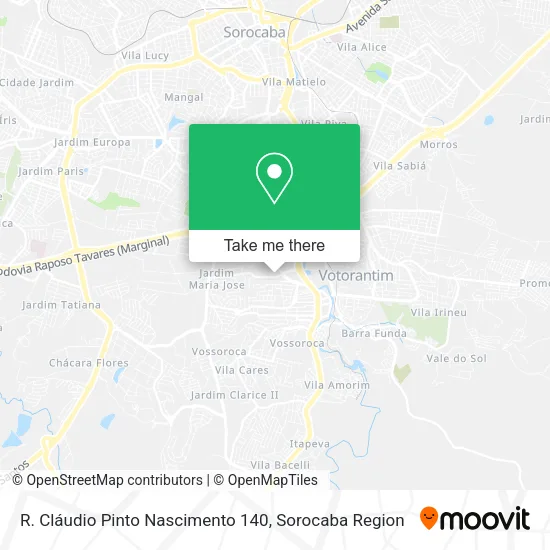 Mapa R. Cláudio Pinto Nascimento 140