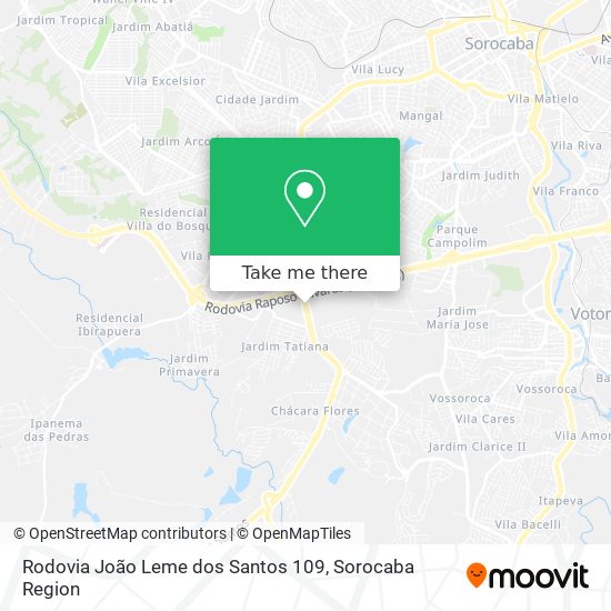 Rodovia João Leme dos Santos 109 map