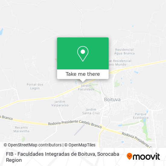 Mapa FIB - Faculdades Integradas de Boituva