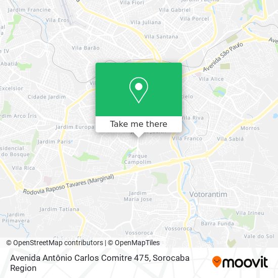 Mapa Avenida Antônio Carlos Comitre 475