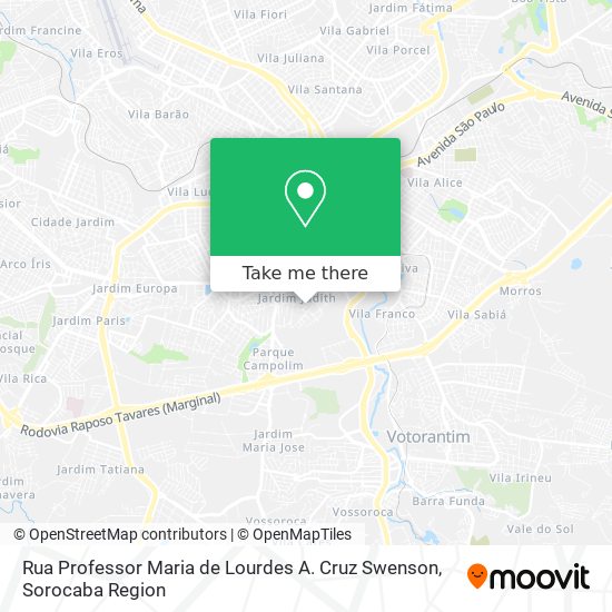 Rua Professor Maria de Lourdes A. Cruz Swenson map