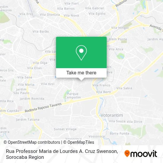 Rua Professor Maria de Lourdes A. Cruz Swenson map