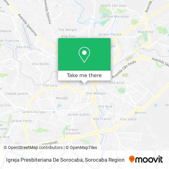 Mapa Igreja Presbiteriana De Sorocaba