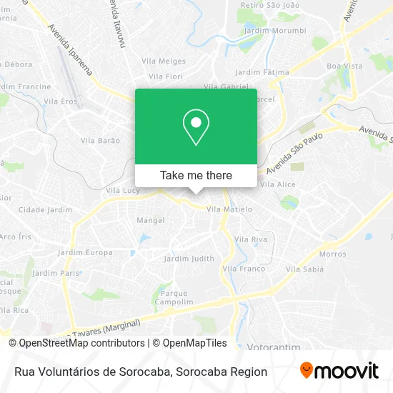 Rua Voluntários de Sorocaba map