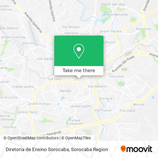 Mapa Diretoria de Ensino Sorocaba