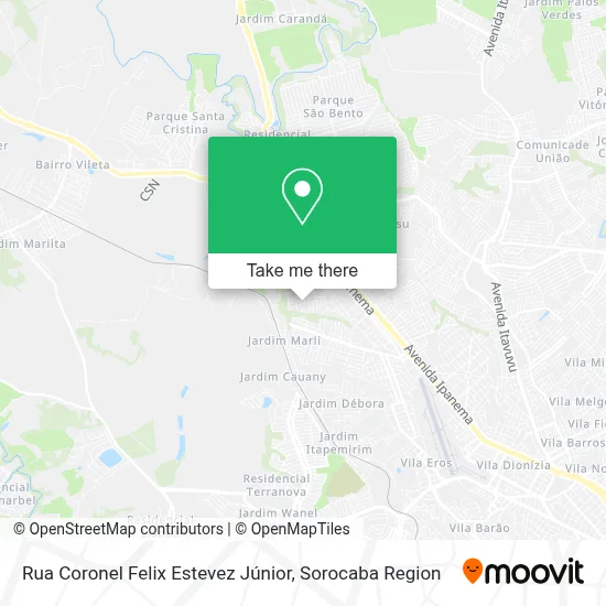 Rua Coronel Felix Estevez Júnior map