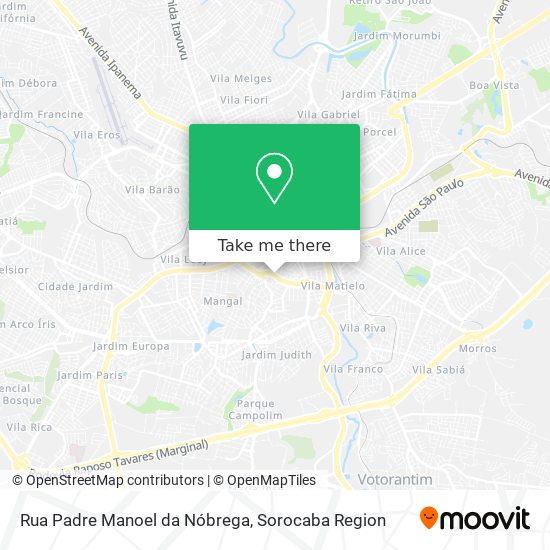 Mapa Rua Padre Manoel da Nóbrega