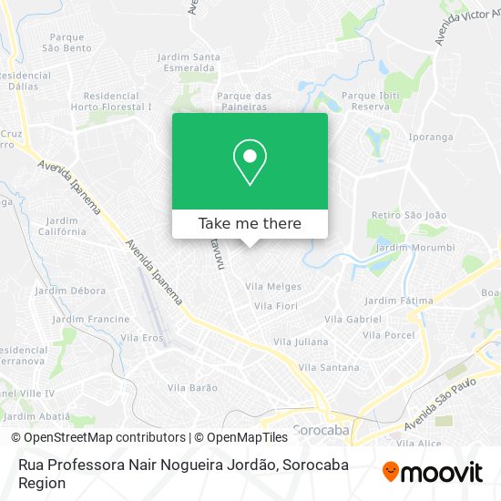 Mapa Rua Professora Nair Nogueira Jordão