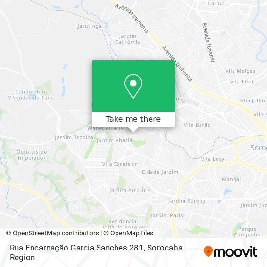 Mapa Rua Encarnação Garcia Sanches 281