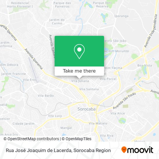 Mapa Rua José Joaquim de Lacerda