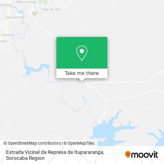 Mapa Estrada Vicinal da Represa de Itupararanga