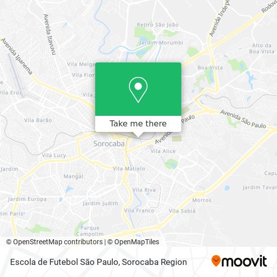 Mapa Escola de Futebol São Paulo