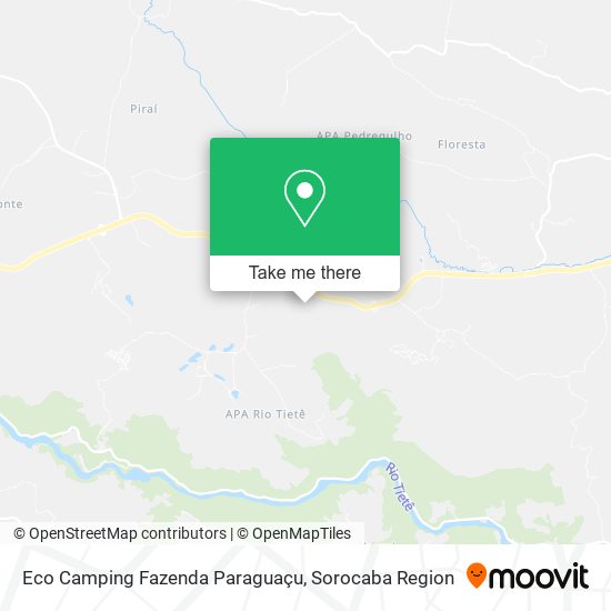 Mapa Eco Camping Fazenda Paraguaçu