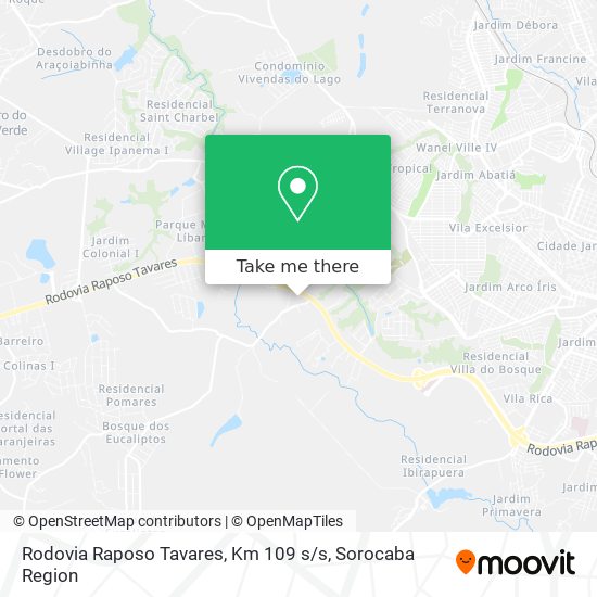 Rodovia Raposo Tavares, Km 109 s / s map