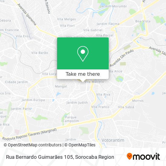 Mapa Rua Bernardo Guimarães 105