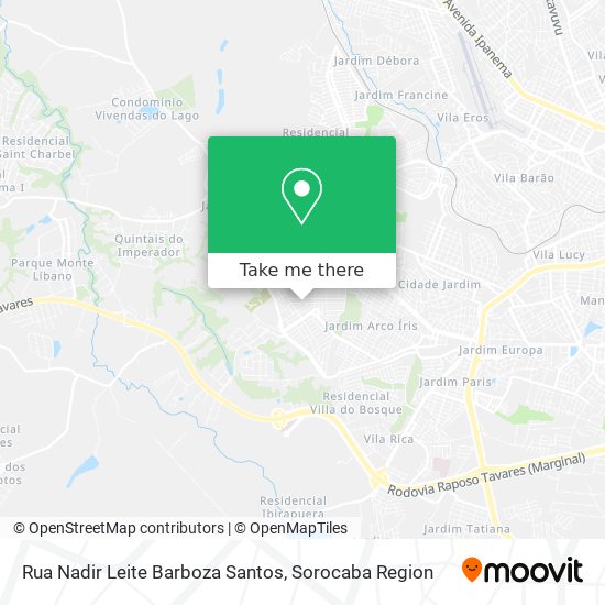 Mapa Rua Nadir Leite Barboza Santos