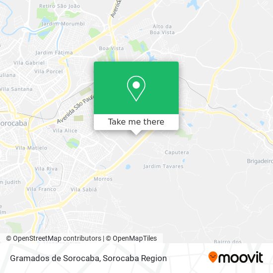 Gramados de Sorocaba map