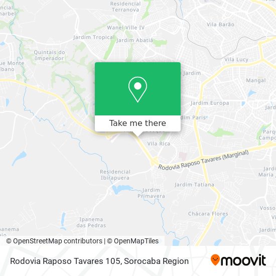 Rodovia Raposo Tavares 105 map