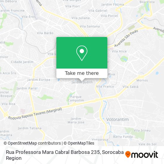 Mapa Rua Professora Mara Cabral Barbosa 235
