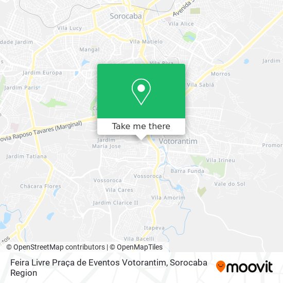 Mapa Feira Livre Praça de Eventos Votorantim