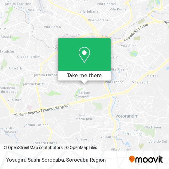 Mapa Yosugiru Sushi Sorocaba