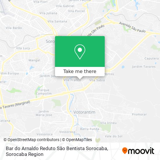 Bar do Arnaldo Reduto São Bentista Sorocaba map