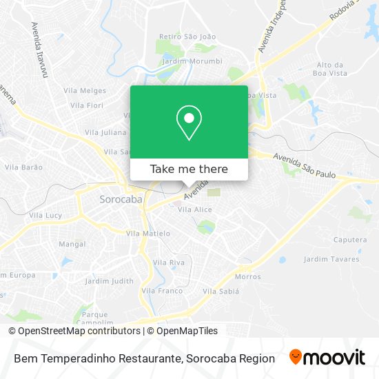 Mapa Bem Temperadinho Restaurante
