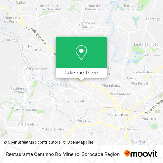 Mapa Restaurante Cantinho Do Mineiro
