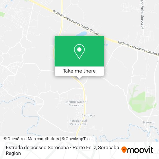 Estrada de acesso Sorocaba - Porto Feliz map