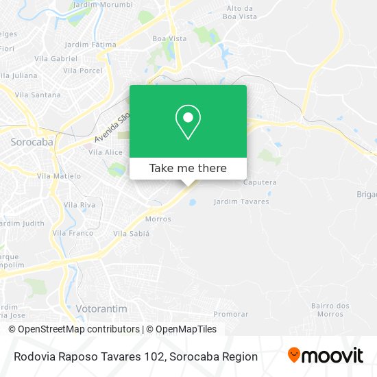 Rodovia Raposo Tavares 102 map