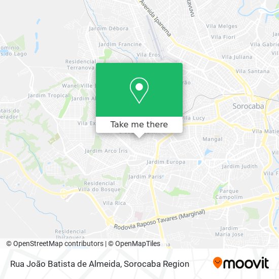 Mapa Rua João Batista de Almeida