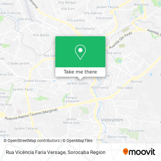Mapa Rua Vicência Faria Versage