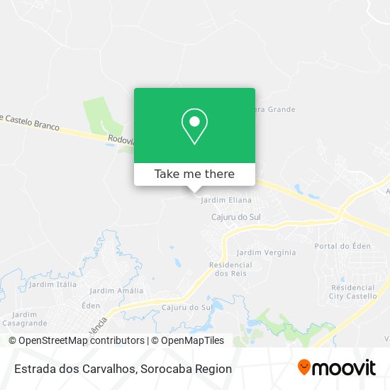 Mapa Estrada dos Carvalhos
