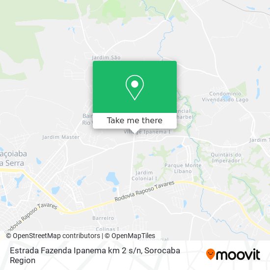 Estrada Fazenda Ipanema km 2 s / n map