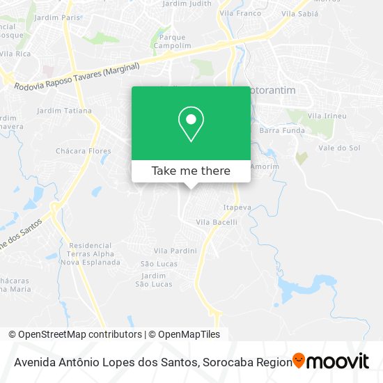 Avenida Antônio Lopes dos Santos map