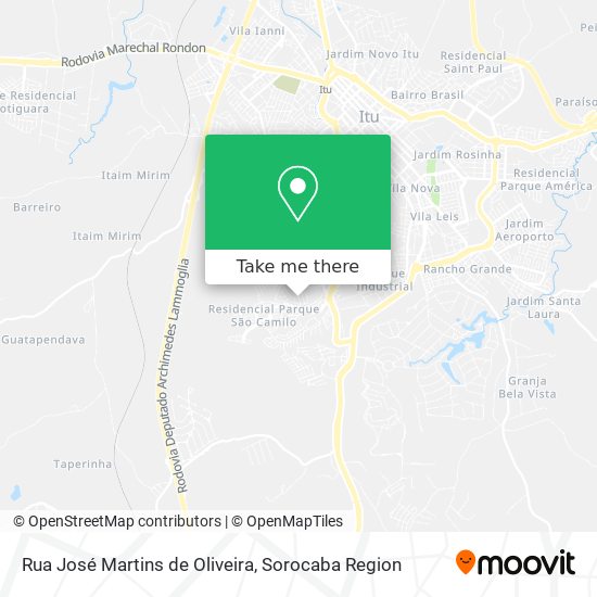 Mapa Rua José Martins de Oliveira