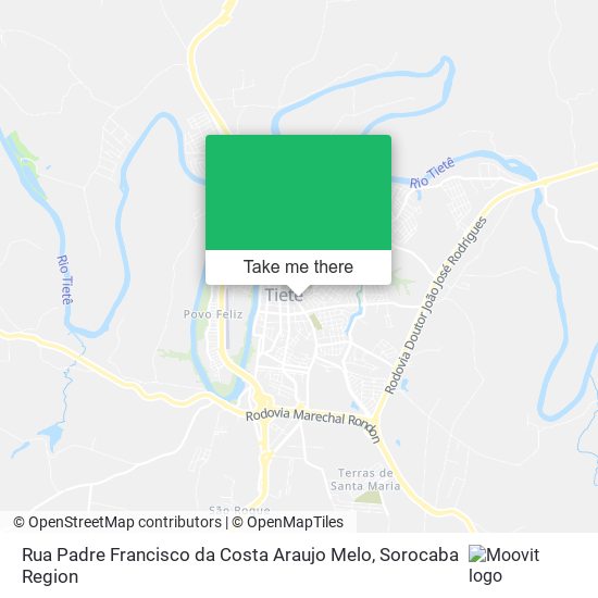 Rua Padre Francisco da Costa Araujo Melo map