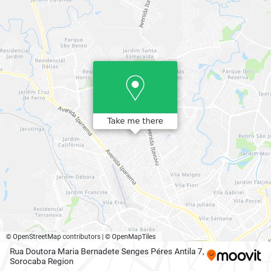 Mapa Rua Doutora Maria Bernadete Senges Péres Antila 7