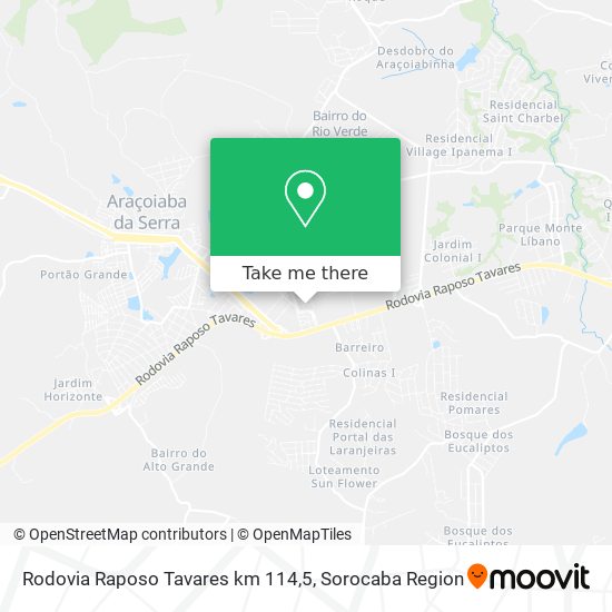 Mapa Rodovia Raposo Tavares km 114,5