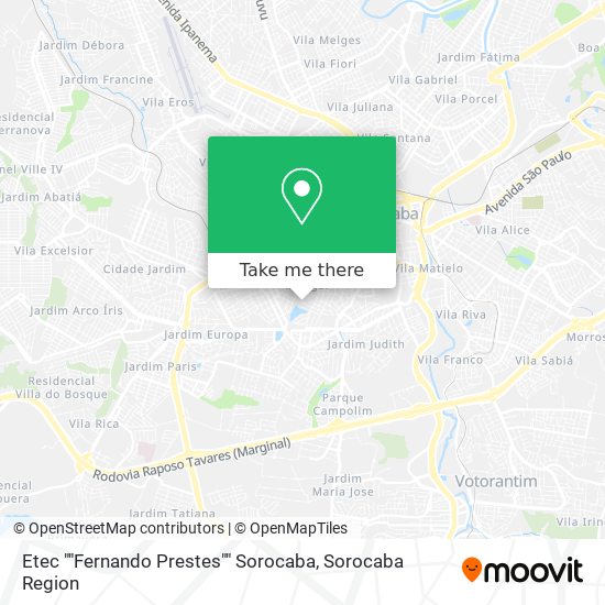 Etec ""Fernando Prestes"" Sorocaba map