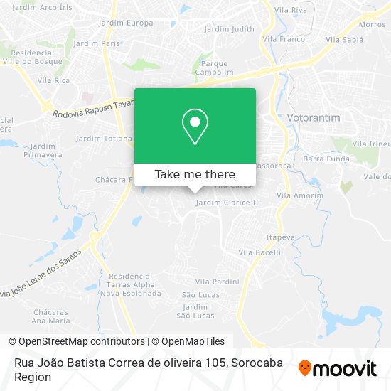 Mapa Rua João Batista Correa de oliveira 105