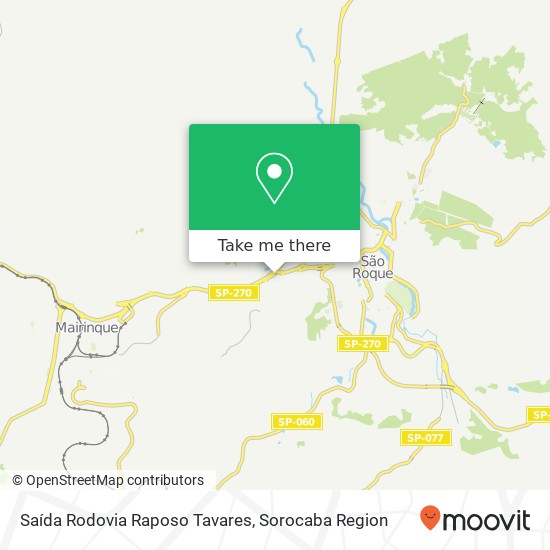 Saída Rodovia Raposo Tavares map